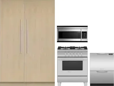5 Piece Package Includes Refrigerator, Freezer, Range, Microwave And Dishwasher